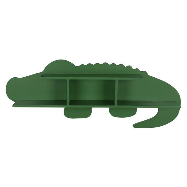 Gfancy Fixtures 11 x 30 x 4.5 in. Green Alligator Modern Wall Shelf GF3094559